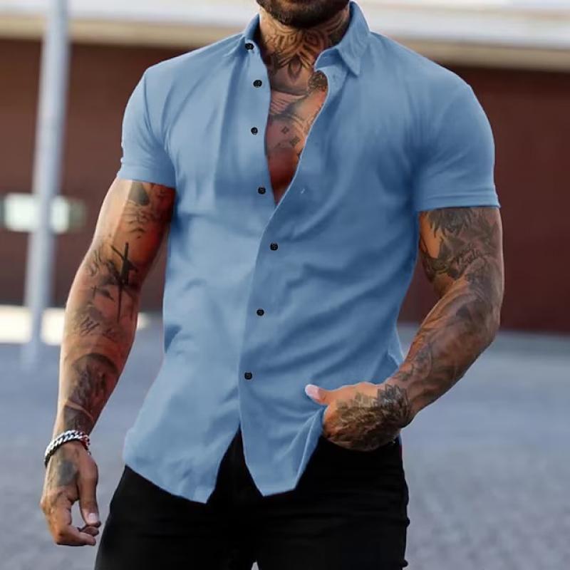 Oscar | Men's Lapel Short Sleeve Button Down Shirt