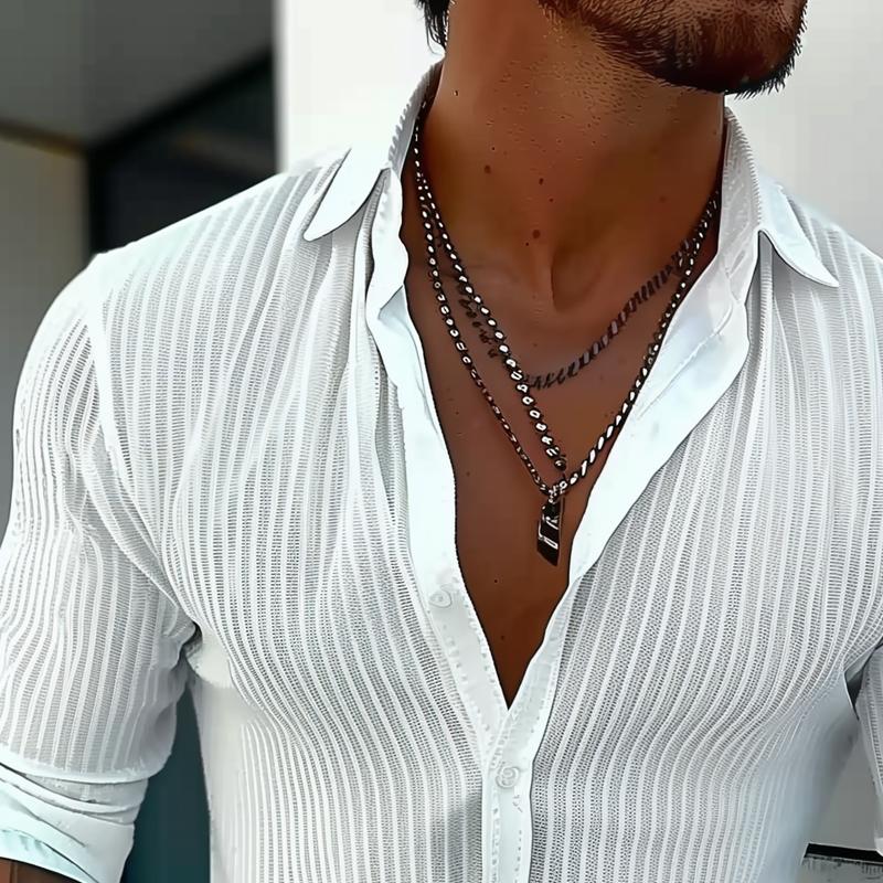 Ethan | Men's Modern Ribbed Slim-Fit Linen Shirt
