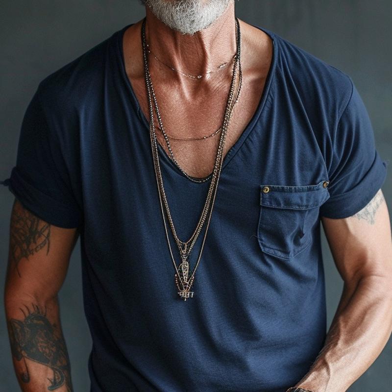 Ethan | Men's V-Neck Pocket T-Shirt