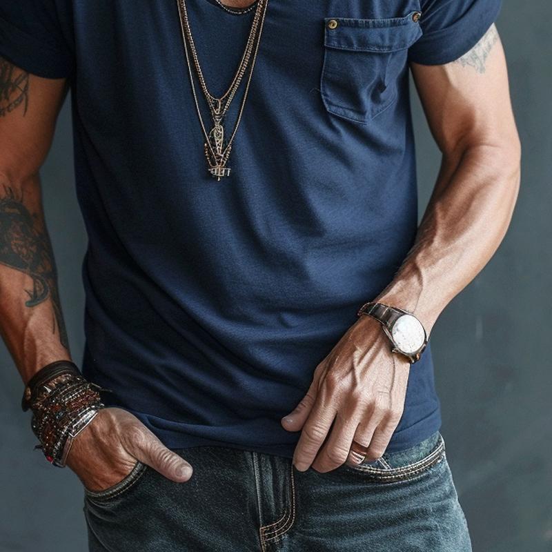 Ethan | Men's V-Neck Pocket T-Shirt