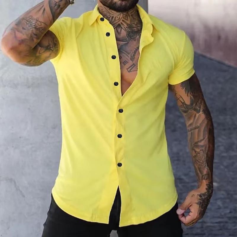 Oscar | Men's Lapel Short Sleeve Button Down Shirt