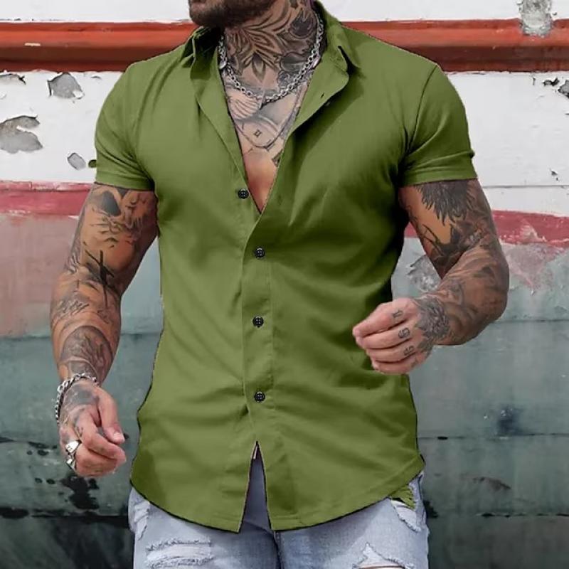 Oscar | Men's Lapel Short Sleeve Button Down Shirt