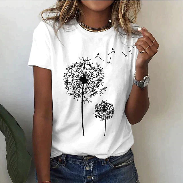 Emma | Women's Printed Round Neck Casual T-Shirt