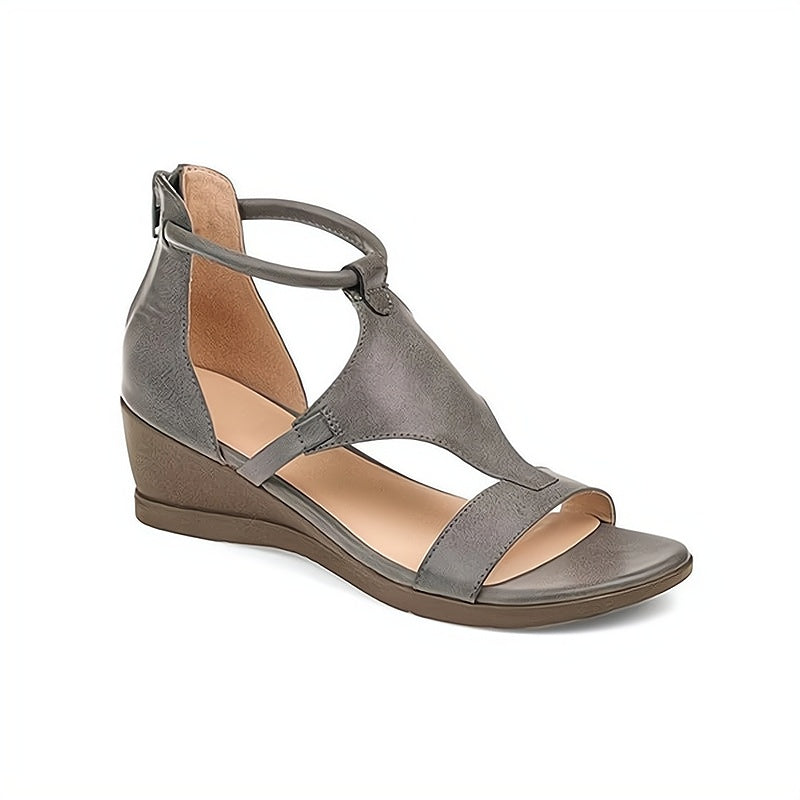 Nadia | Women's T-Strap Comfort Wedge Sandals