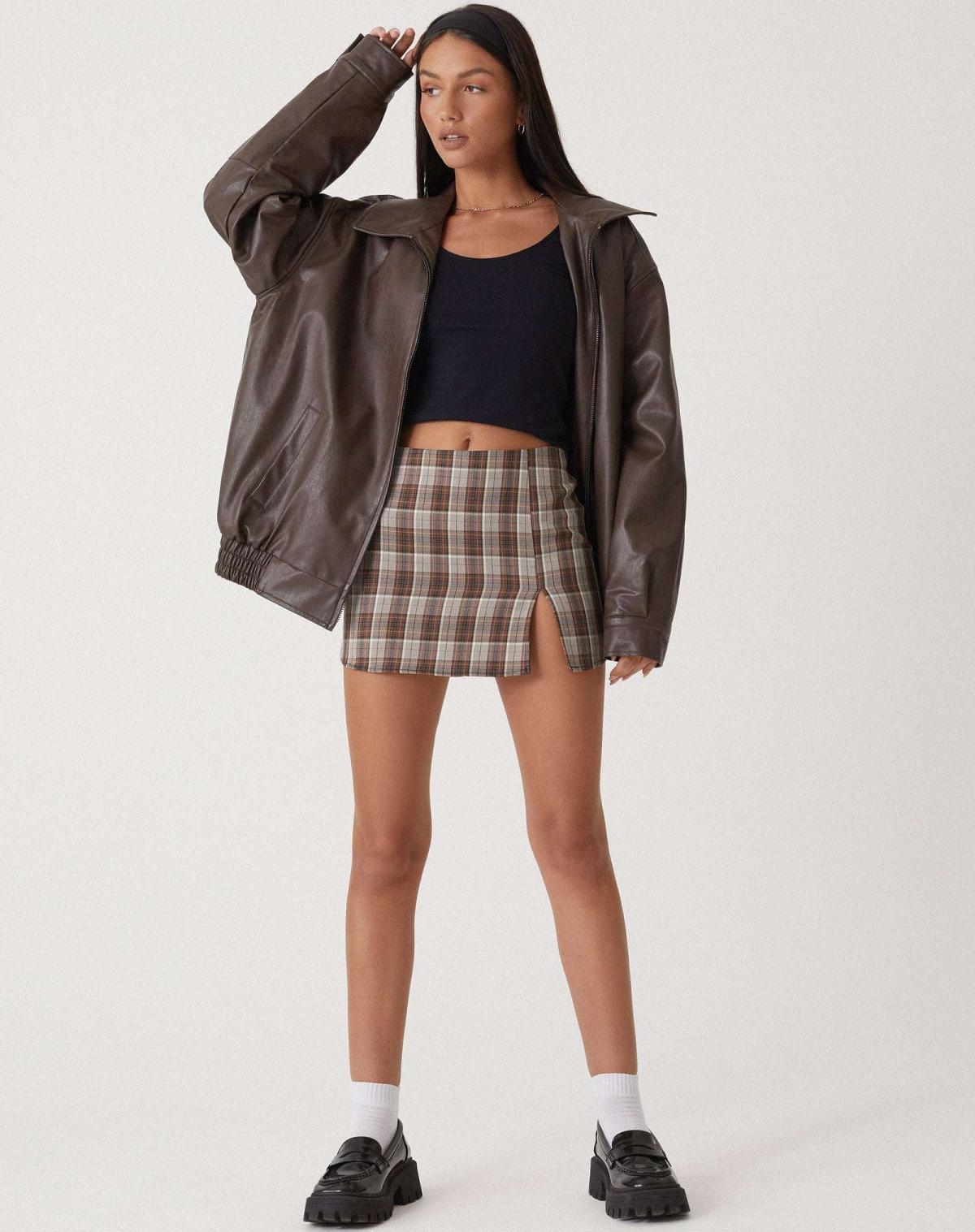 Lila | Women's Faux Leather Bomber Jacket