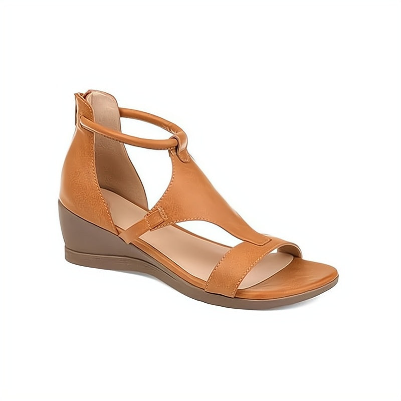 Nadia | Women's T-Strap Comfort Wedge Sandals