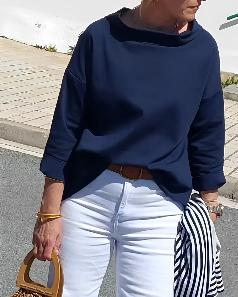 Clara | Women's Cowl Neck 3/4 Sleeve Top