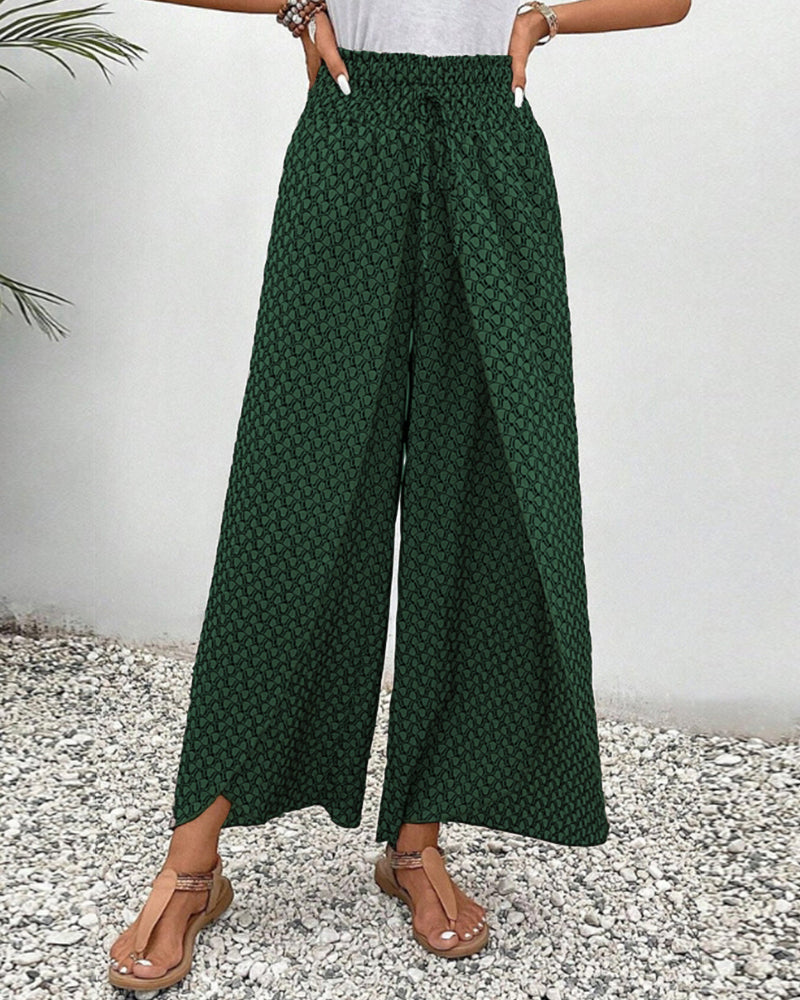 Savannah | Women's High Waisted Wide Leg Boho Pants