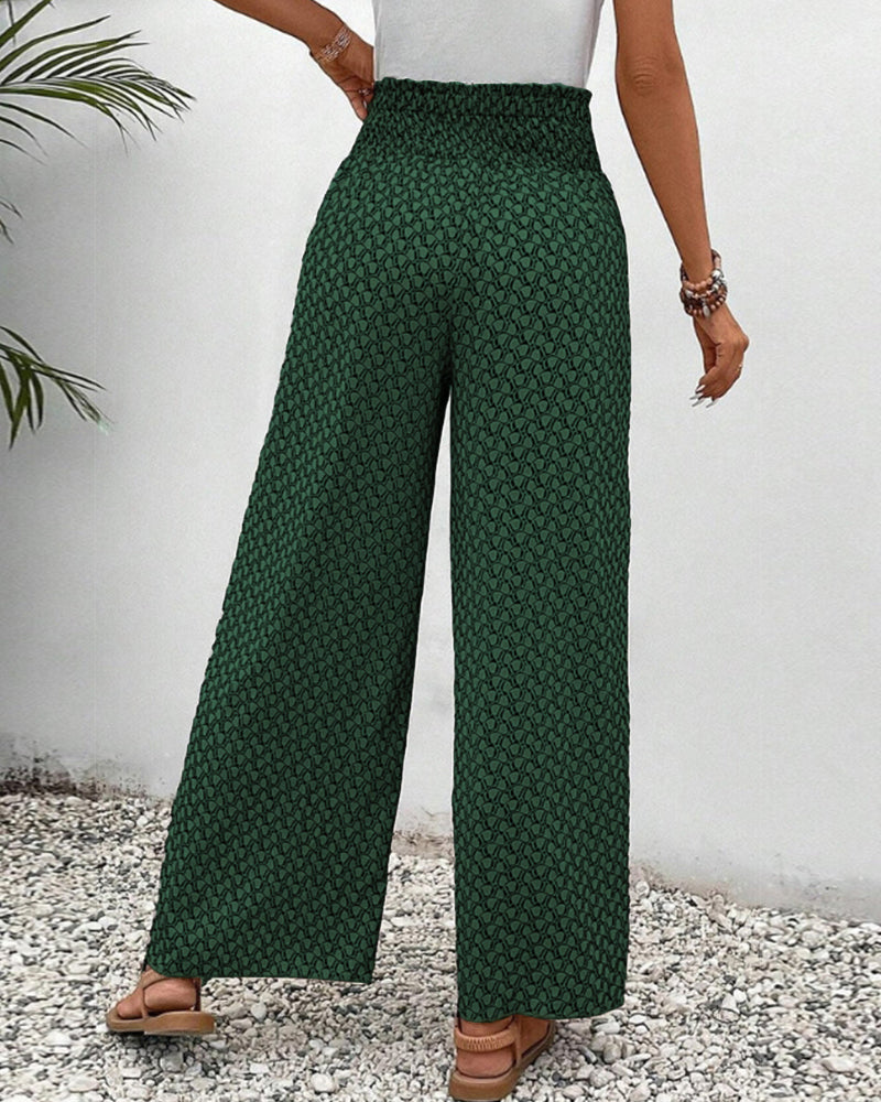 Savannah | Women's High Waisted Wide Leg Boho Pants