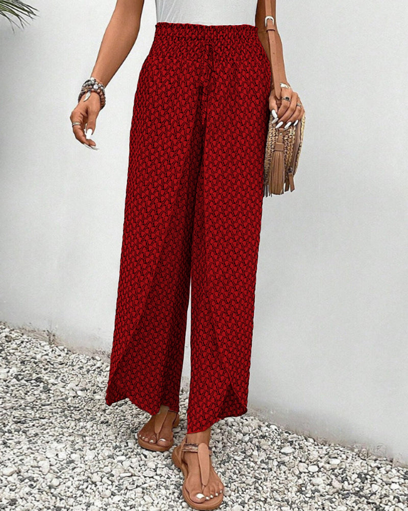 Savannah | Women's High Waisted Wide Leg Boho Pants