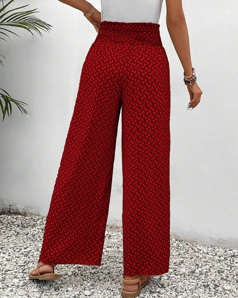 Savannah | Women's High Waisted Wide Leg Boho Pants