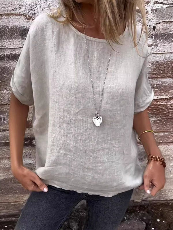 Stella | Women's Short Sleeve Round Neck Casual Blouse