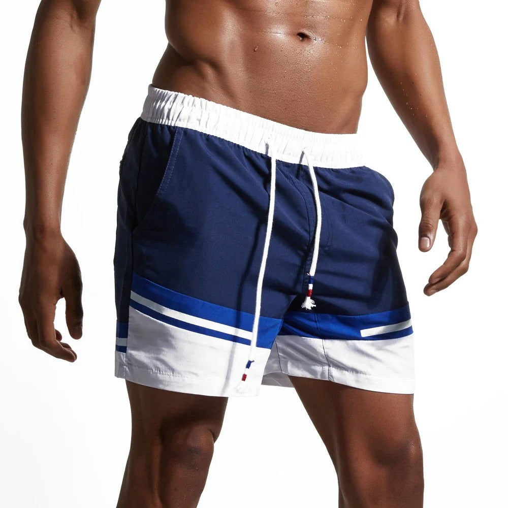 Aaron | Men's Striped Swim Shorts With Side Pockets