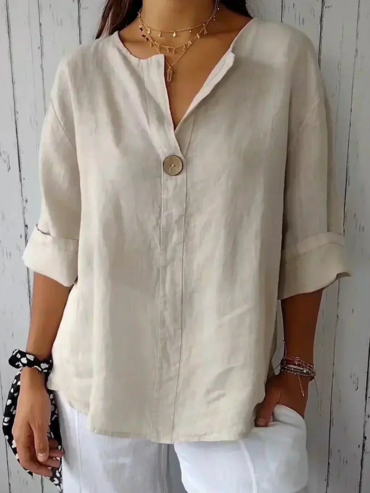 Clara | Women's Button-Front Tunic Blouse