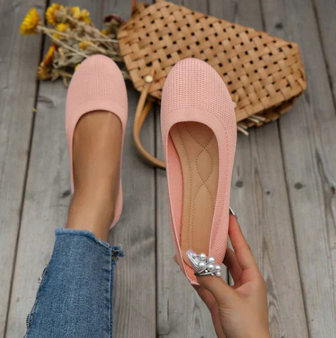 Ava | Women's Knit Slip-On Ballet Flats