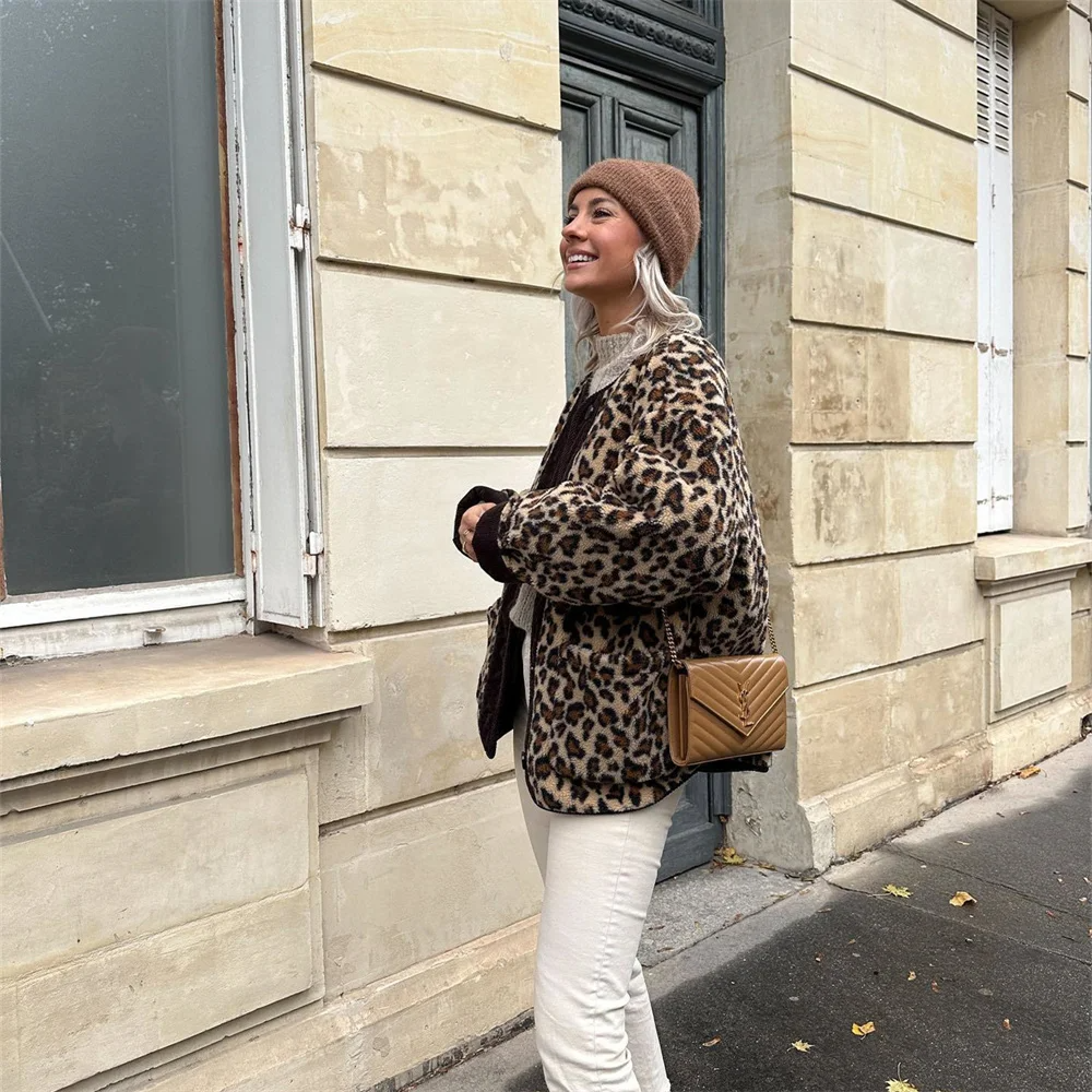 Sienna | Women's Leopard Print Cozy Button-Up Jacket
