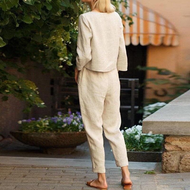 Elara | Women's Relaxed Linen Top Pant Set