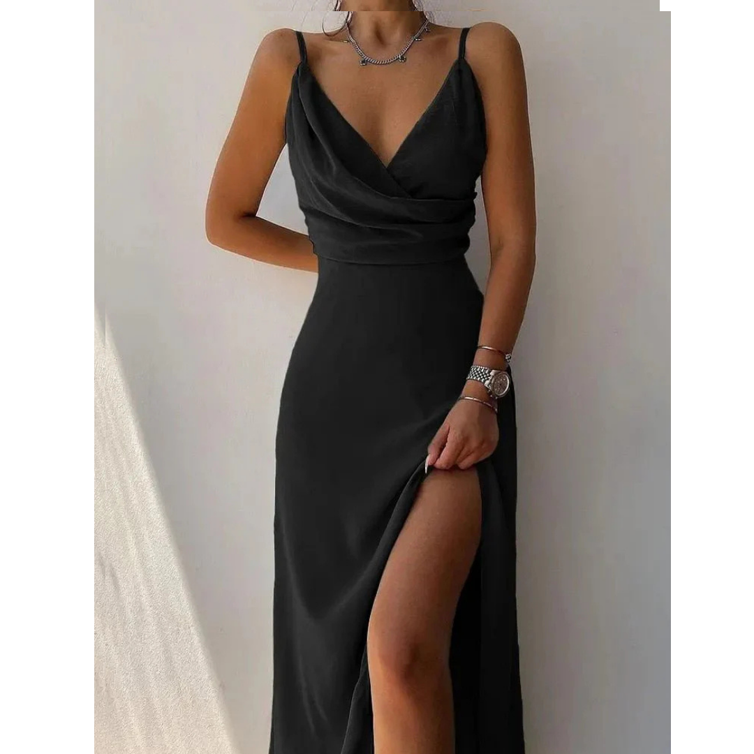 Sabrina | Women's V-Neck Spaghetti Strap Maxi Dress