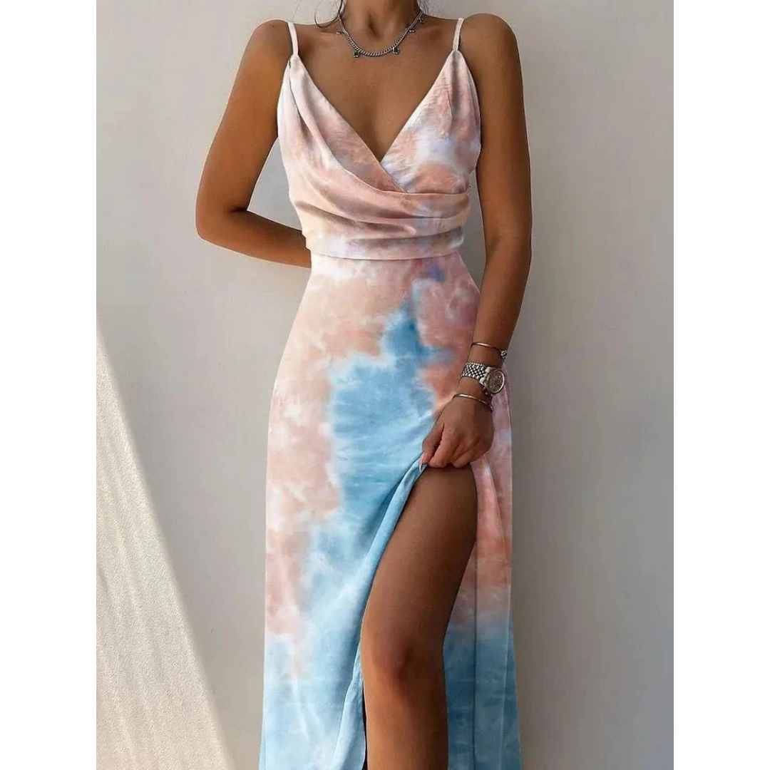 Sabrina | Women's V-Neck Spaghetti Strap Maxi Dress