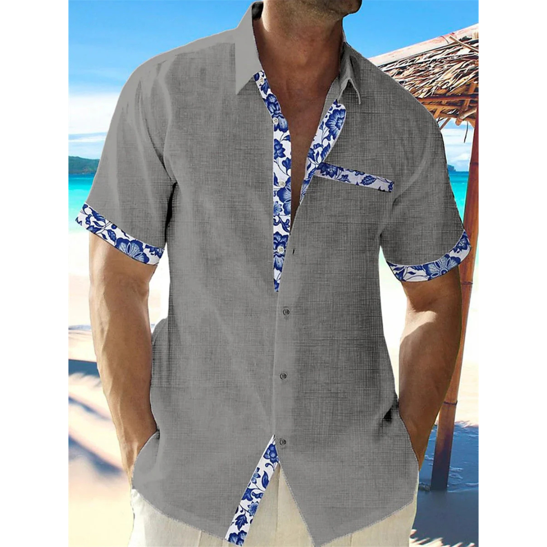 Kai | Men's Tropical Print Short Sleeve Shirt
