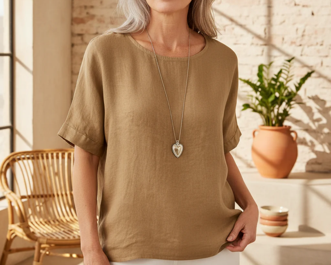Stella | Women's Short Sleeve Round Neck Casual Blouse