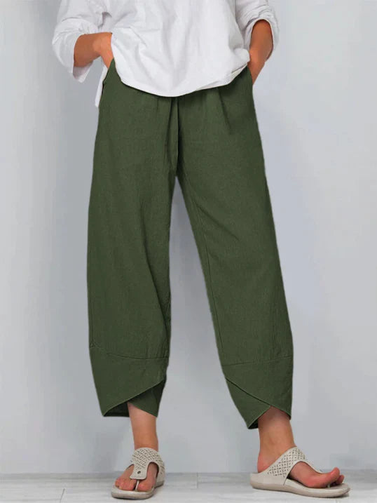 Elena | Women's Loose Fit Cropped Casual Trousers