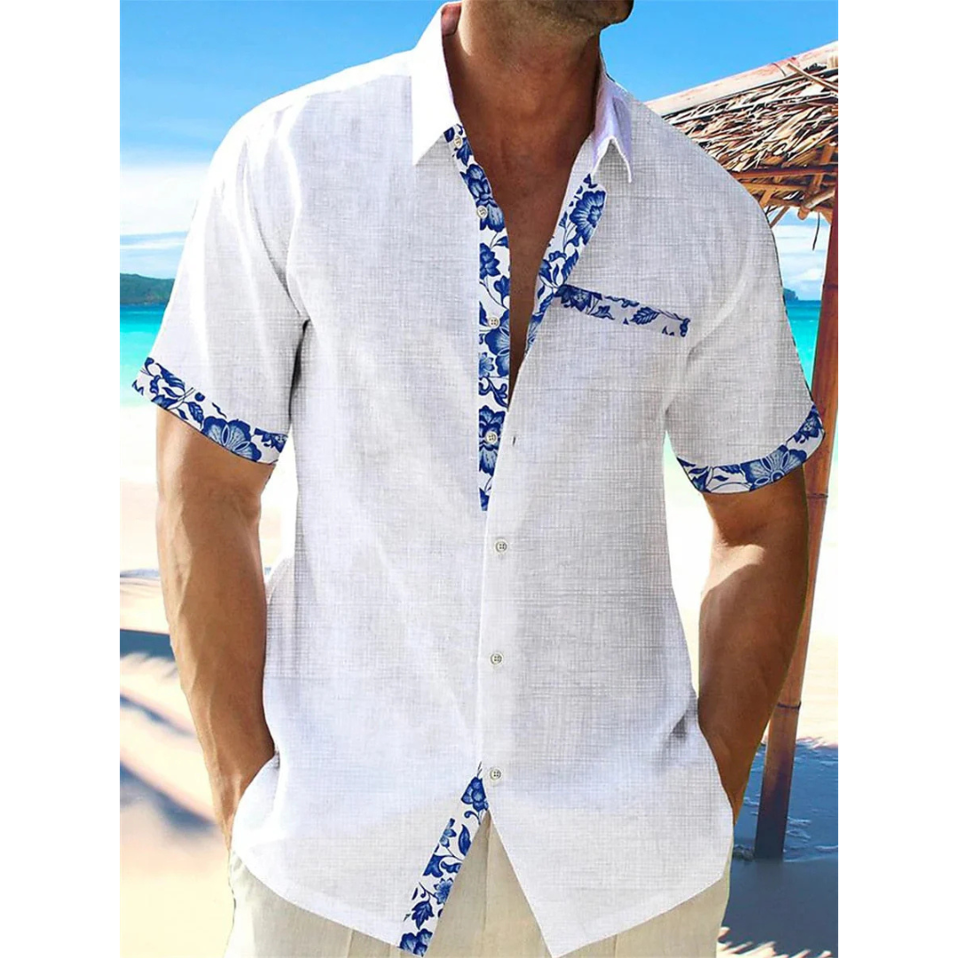 Kai | Men's Tropical Print Short Sleeve Shirt