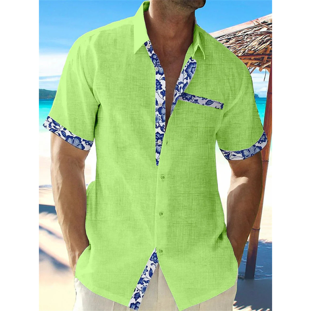 Kai | Men's Tropical Print Short Sleeve Shirt