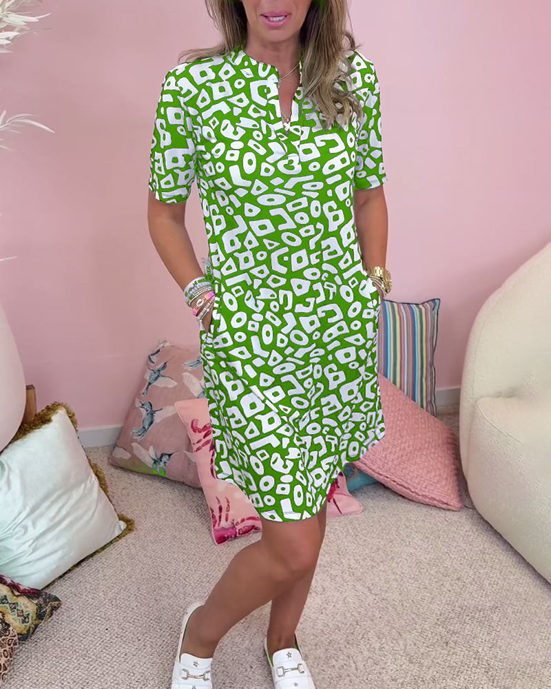 Sophie | Women's Graphic Print Short-Sleeve Summer Dress