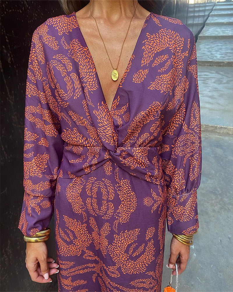 Natalie | Women's V-Neck Long Sleeve Wrap Dress