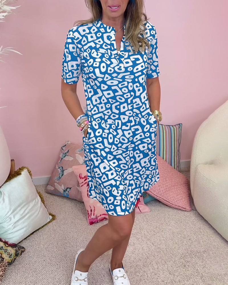 Sophie | Women's Graphic Print Short-Sleeve Summer Dress