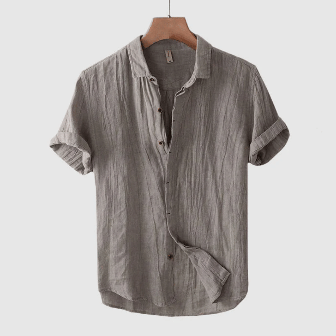 Noah | Men's Linen Short Sleeve Button-Up Shirt