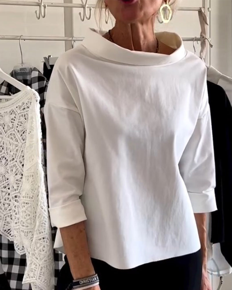 Clara | Women's Cowl Neck 3/4 Sleeve Top