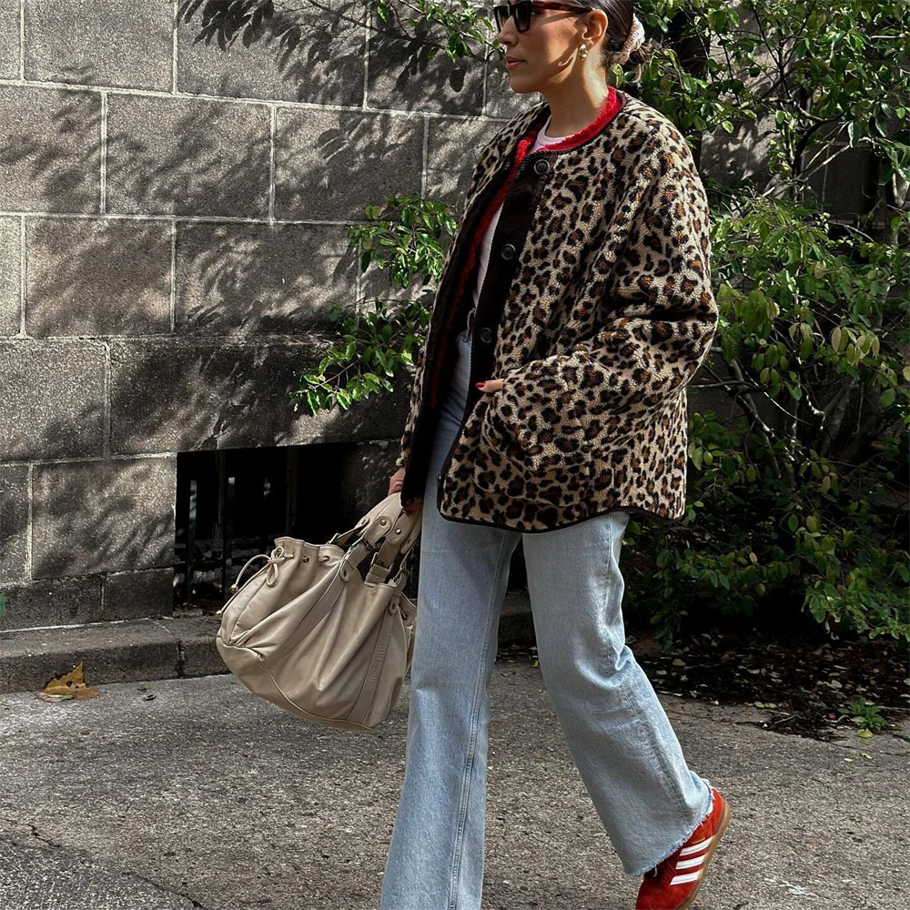 Sienna | Women's Leopard Print Cozy Button-Up Jacket