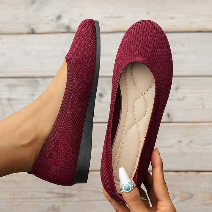 Ava | Women's Knit Slip-On Ballet Flats