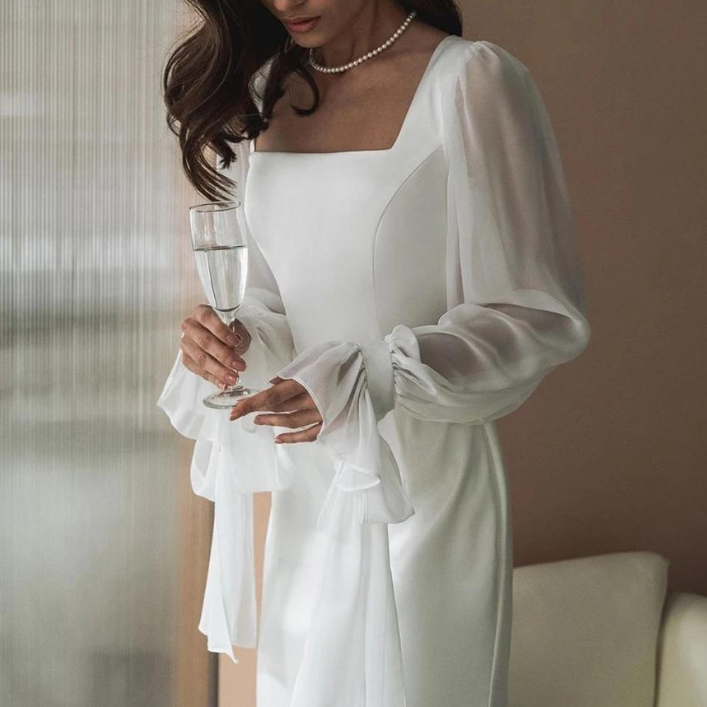 Audrey | Women's Square Neck Puff Sleeve Dress