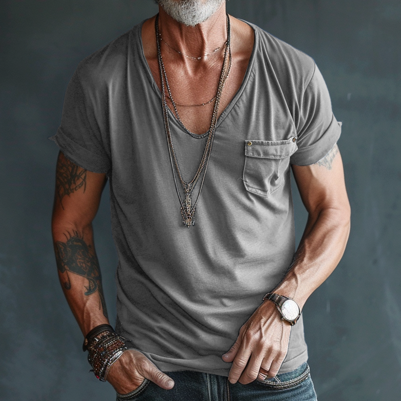 Ethan | Men's V-Neck Pocket T-Shirt