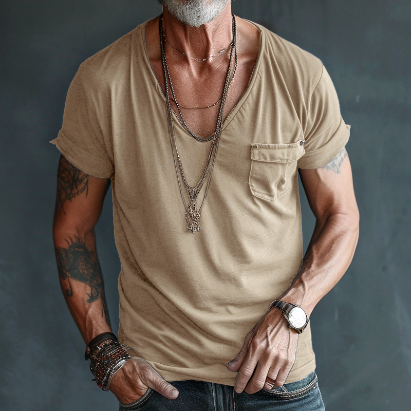 Ethan | Men's V-Neck Pocket T-Shirt