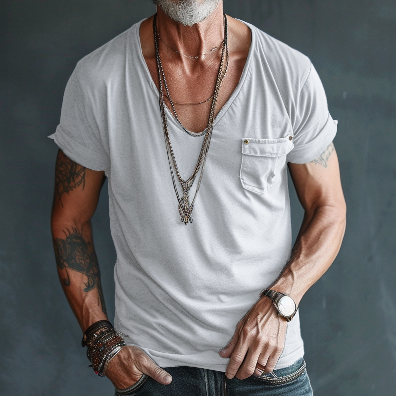 Ethan | Men's V-Neck Pocket T-Shirt