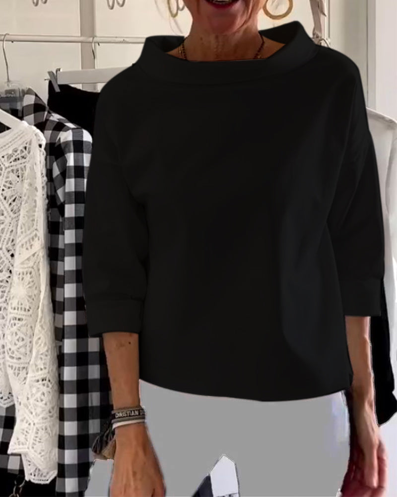 Clara | Women's Cowl Neck 3/4 Sleeve Top