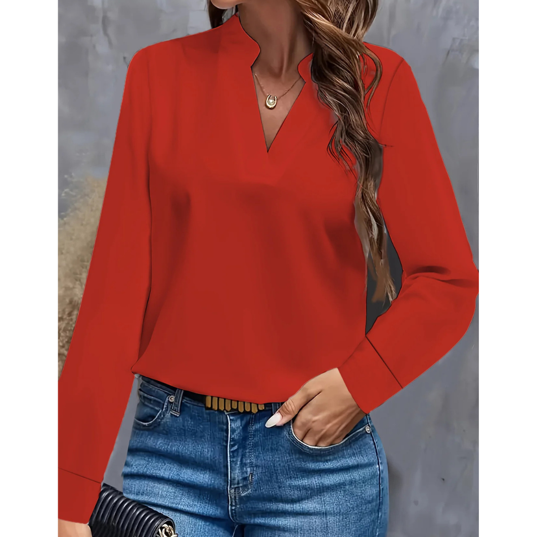 Elena | Women's V Neck Long Sleeve Tunic Top