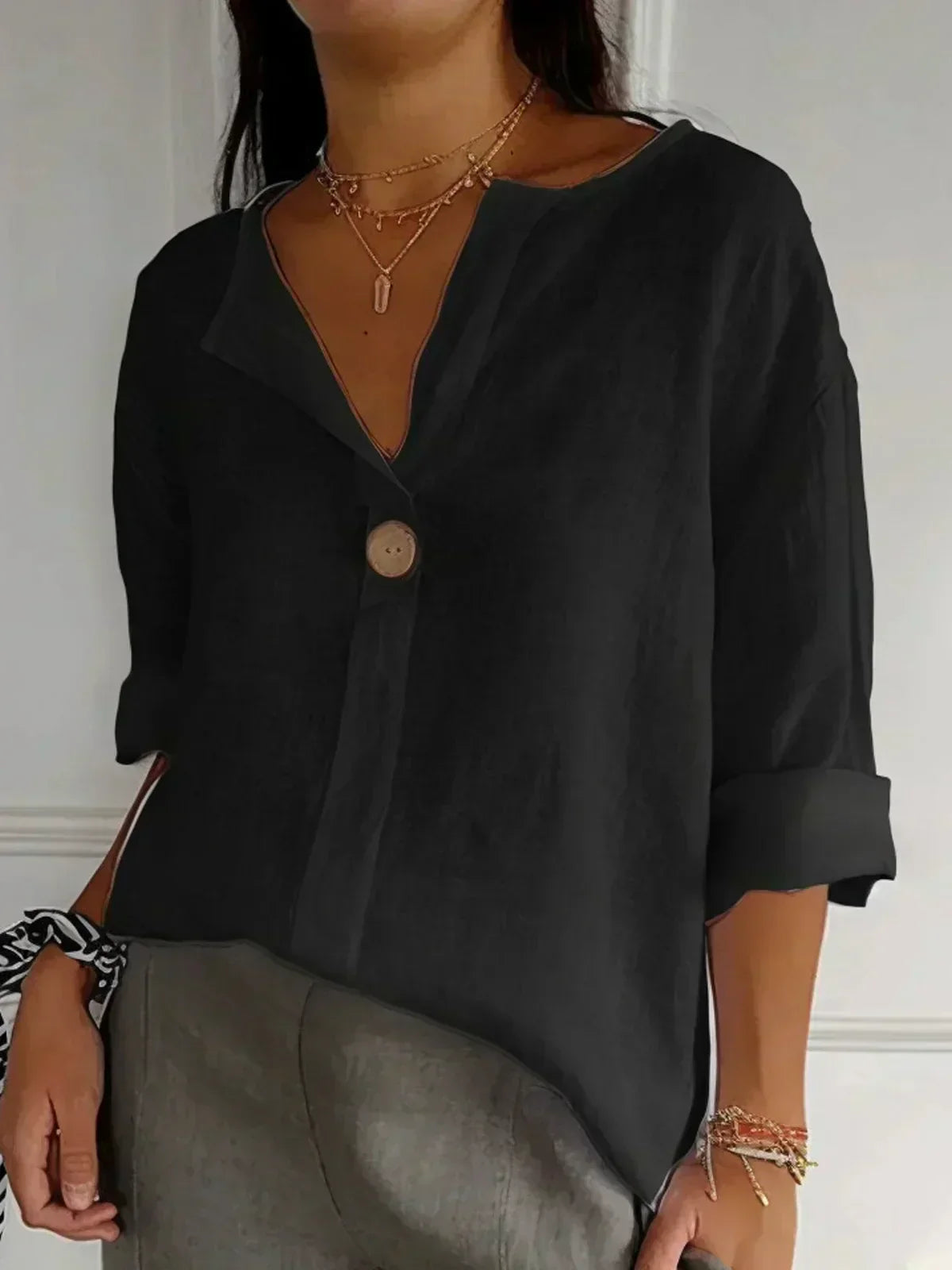 Clara | Women's Button-Front Tunic Blouse