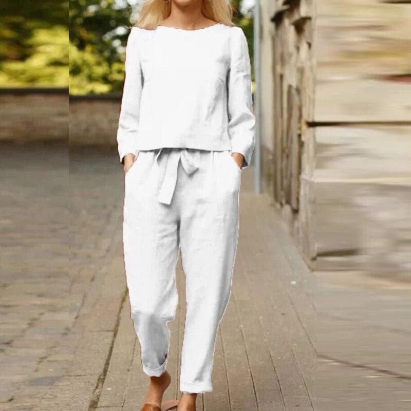 Elara | Women's Relaxed Linen Top Pant Set