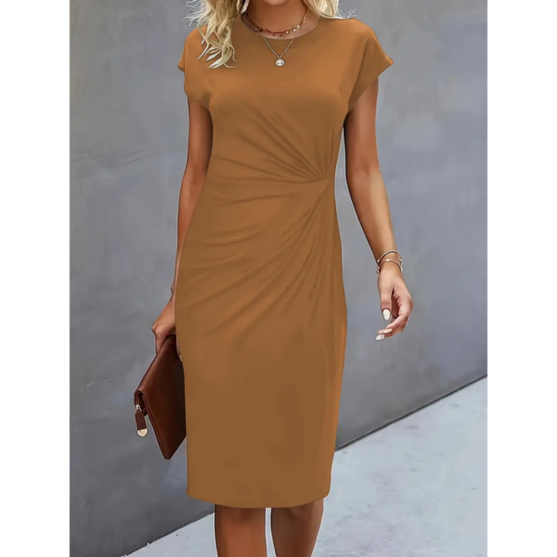 Bella | Women's Ruched Waist Bodycon Midi Dress