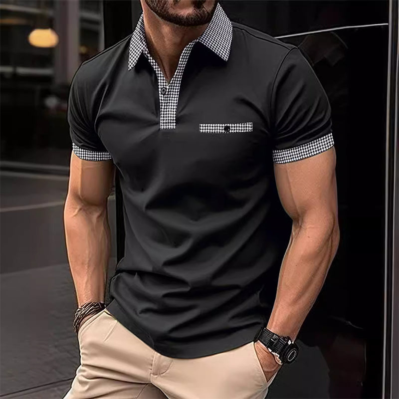Ryan | Men's Checkered Detail Polo Shirt