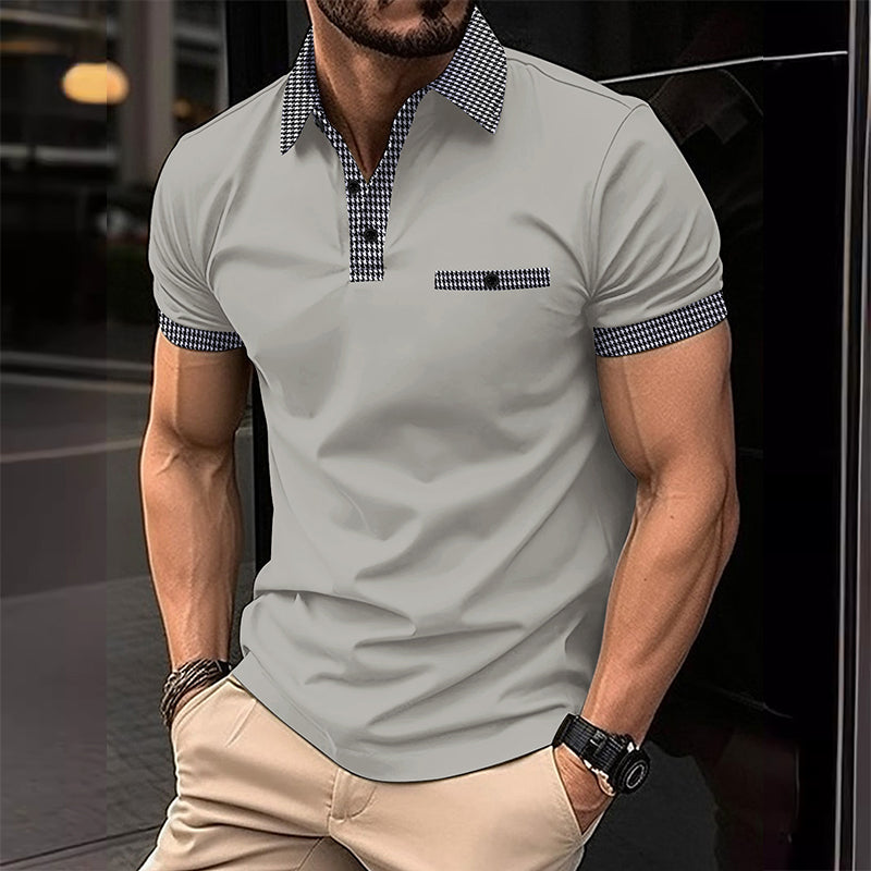 Ryan | Men's Checkered Detail Polo Shirt