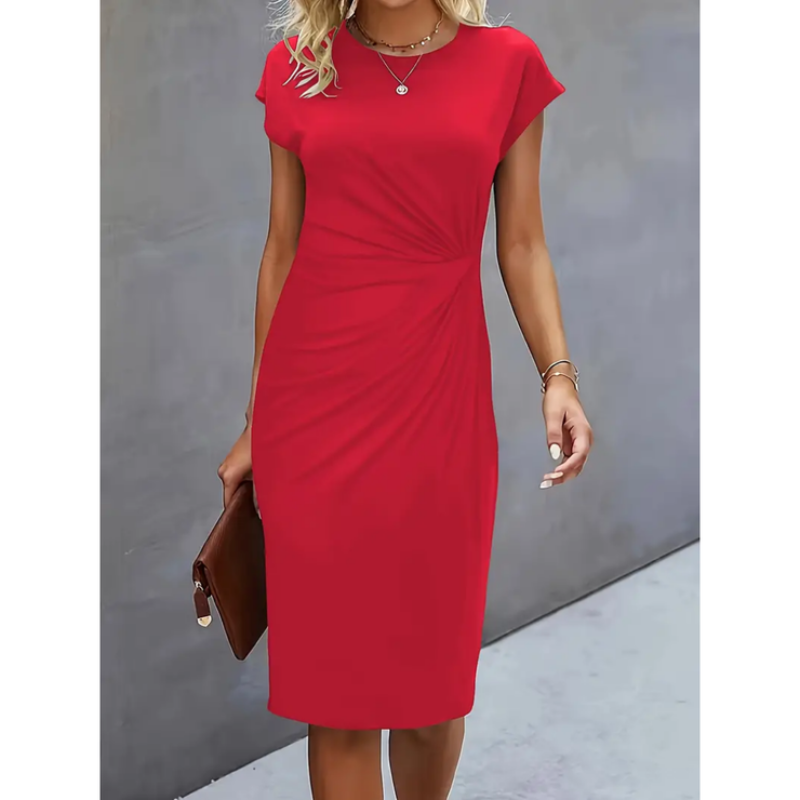 Bella | Women's Ruched Waist Bodycon Midi Dress