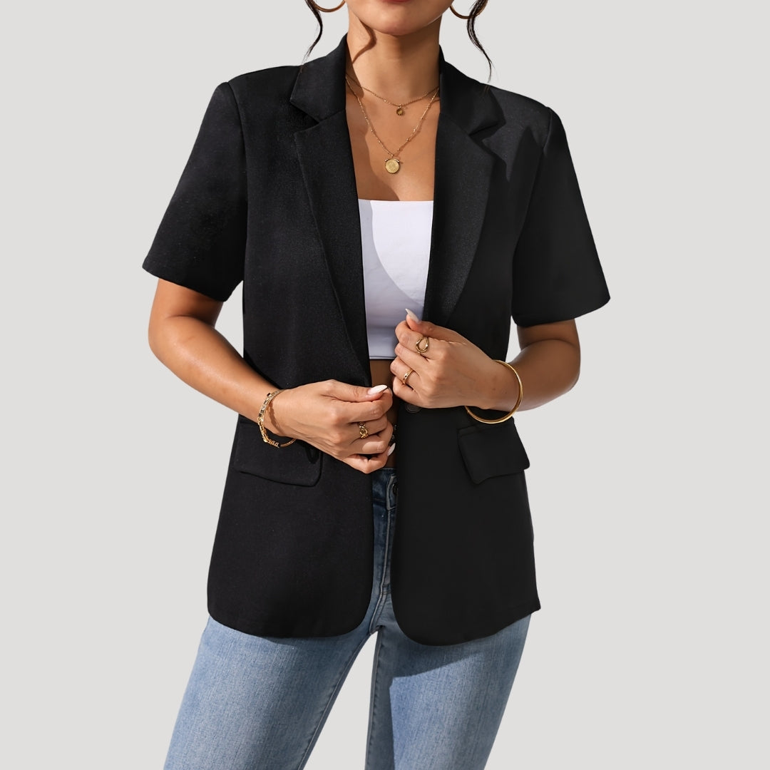 Nora | Women's Short Sleeve Structured Blazer Jacket
