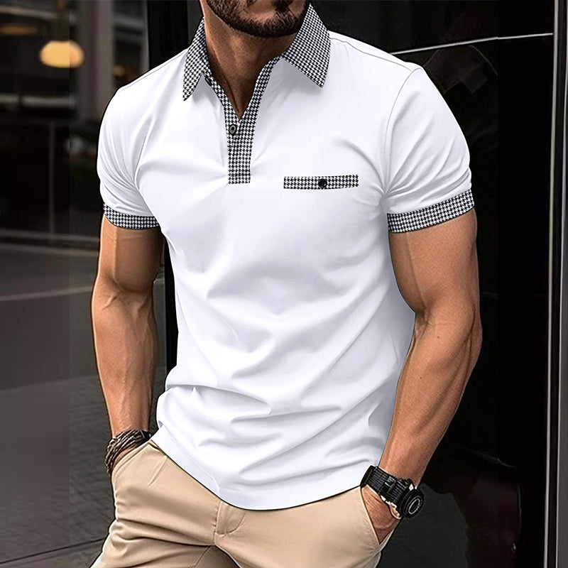 Ryan | Men's Checkered Detail Polo Shirt