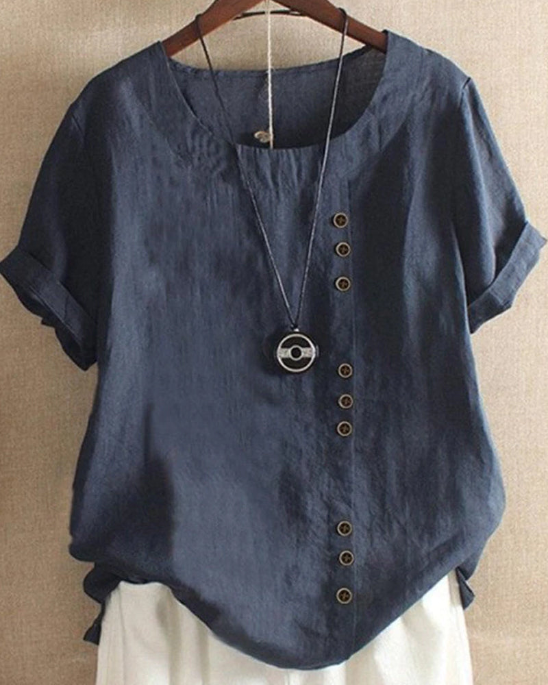 Clara | Women's Loose Fit Short Sleeve Blouse